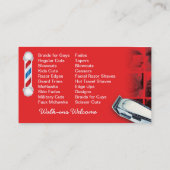 Carte de visite de barbier (poteau de barbier - pi (Dos)