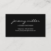 Carte de visite de barman (Dos)