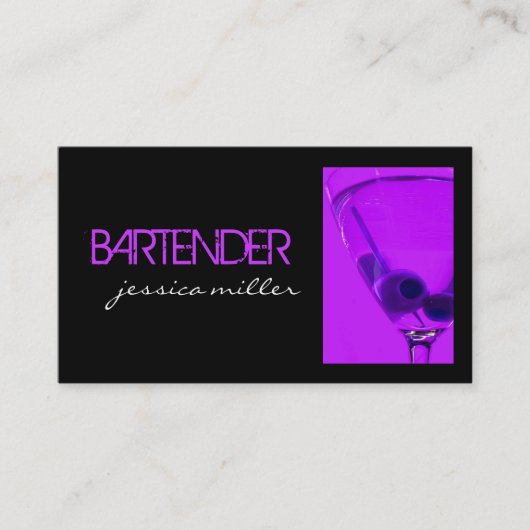 Carte de visite de barman (Devant)