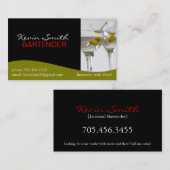 Carte de visite de barman (Devant / Derrière)