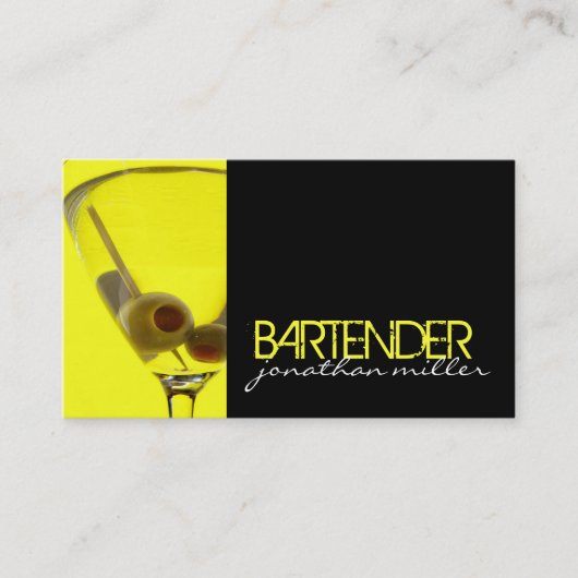 Carte de visite de barman (Devant)