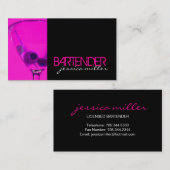 Carte de visite de barman (Devant / Derrière)