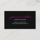 Carte de visite de barman (Dos)