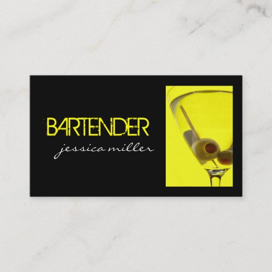 Carte de visite de barman (Devant)