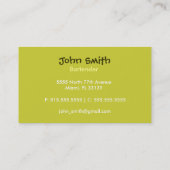 Carte de visite de barman de margarita (Dos)