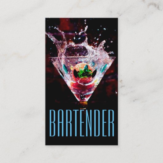 Carte de visite de barman de vie nocturne (Devant)