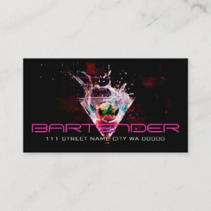 Carte de visite de barman de vie nocturne