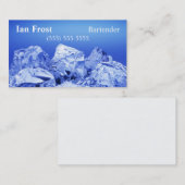 Carte de visite de barman - Glace - Fond blanc (Devant / Derrière)