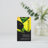 Carte de visite de barman jaune et vert (Debout devant)