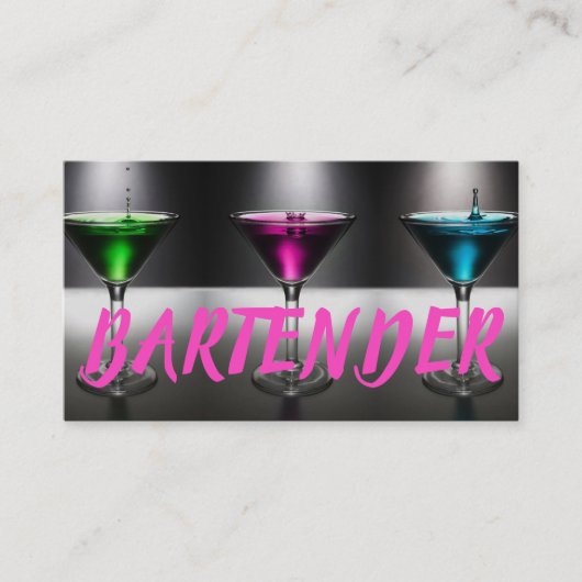 Carte de visite de barman moderne (Devant)