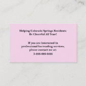 Carte de visite de barman noir en gras (Dos)