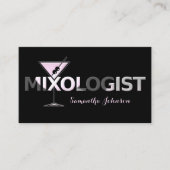 Carte de visite de barman noir en gras (Devant)