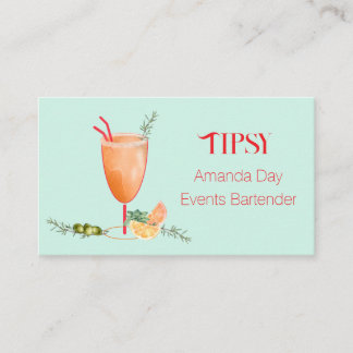 Carte de visite de barman pour cocktail à l'aquare