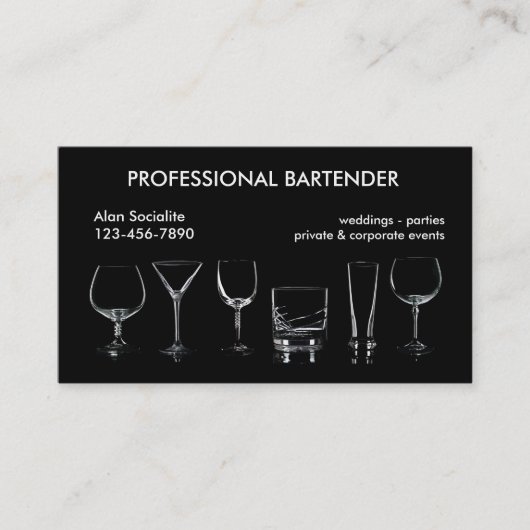 Carte de visite de barman professionnel (Devant)