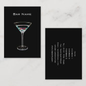 Carte de visite de barre de cocktail (Devant / Derrière)