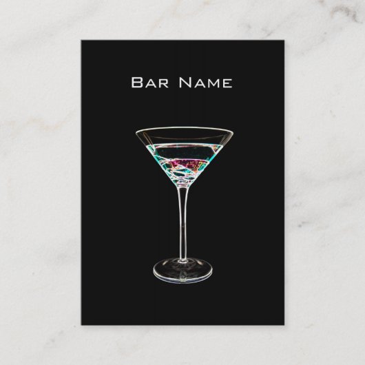 Carte de visite de barre de cocktail (Devant)