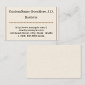Carte de visite de barrister basique et conservatr (Devant / Derrière)