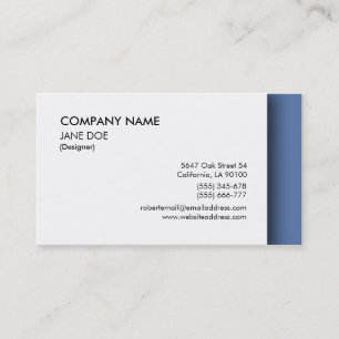 Carte de visite de base avec le détail bleu