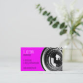 Carte de visite de base de photographie (magenta) (Debout devant)