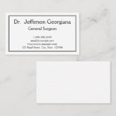 Carte de visite de base du Général Surgeon (Devant / Derrière)