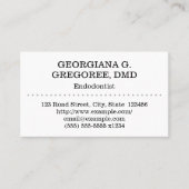 Carte de visite de base et discret d'Endodontist (Devant)