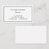 Carte de visite de base et minimum (Devant / Derrière)