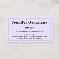 Carte de visite de base et propre de notaire