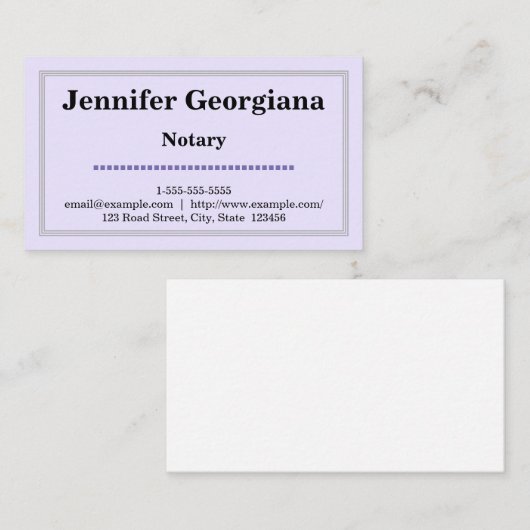 Carte de visite de base et propre de notaire (Devant / Derrière)