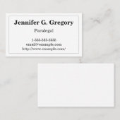 Carte de visite de base et traditionnel de (Devant / Derrière)