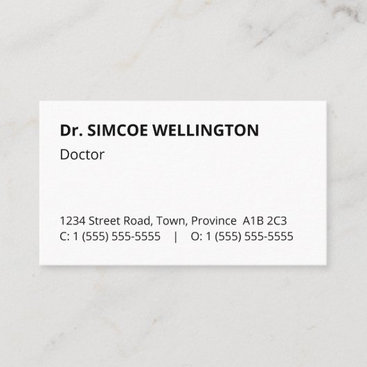 Carte de visite de base, humble et professionnel (Devant)