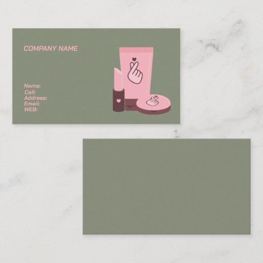 CARTE DE VISITE DE BASE MAQUILLEUSE PROFESSIONNELL (Devant / Derrière)