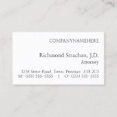 Carte de visite de base minimal (Devant)