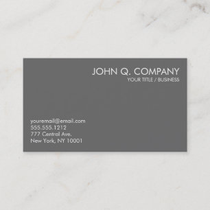 Carte de visite de base minimal gris