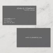 Carte de visite de base minimal gris (Devant / Derrière)