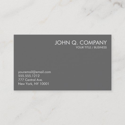 Carte de visite de base minimal gris (Devant)