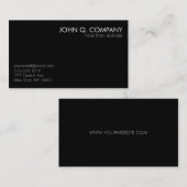 Carte de visite de base minimal noir de blanc gris (Devant / Derrière)