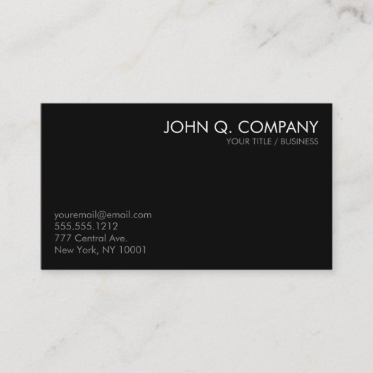 Carte de visite de base minimal noir de blanc gris (Devant)