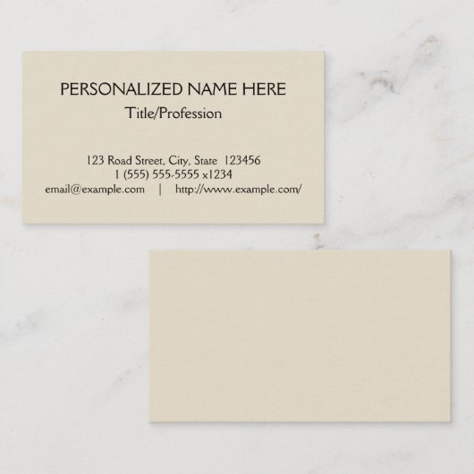 Carte de visite de base, professionnel (Devant / Derrière)