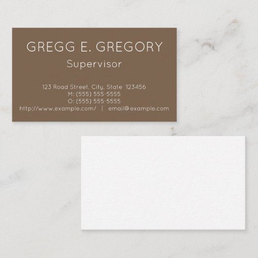 Carte de visite de base, simple et minimal (Devant / Derrière)