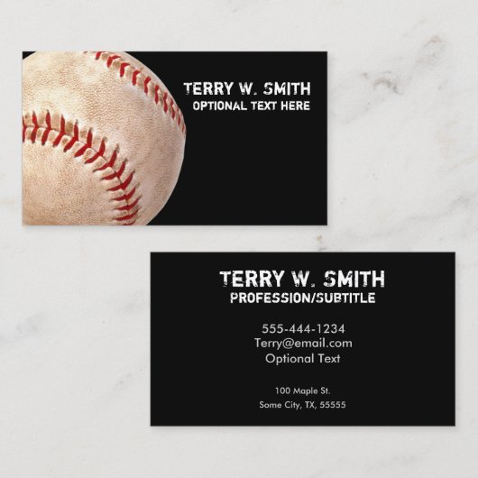 Carte de visite de baseball (Devant / Derrière)