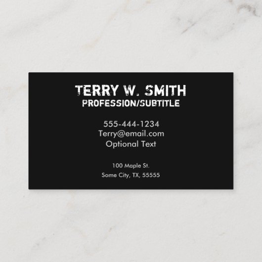 Carte de visite de baseball (Dos)