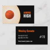 Carte de visite de basket-ball (Devant / Derrière)