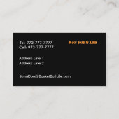 Carte de visite de basket-ball (Dos)