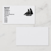Carte de visite de bateau à voile (Devant / Derrière)