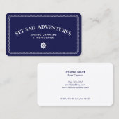 Carte de visite de bateau à voile de corde nautiqu (Devant / Derrière)