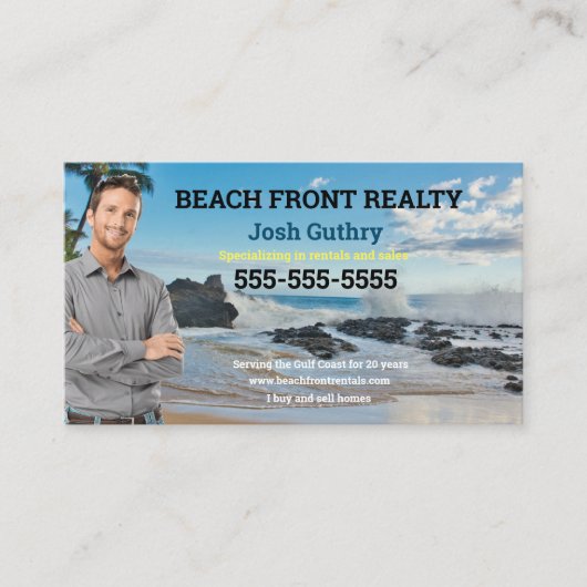 Carte de visite de Beach Realtor (Devant)