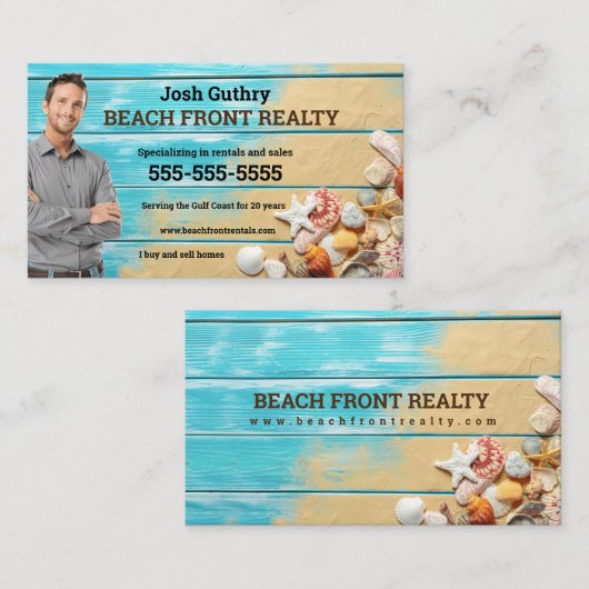 Carte de visite de Beach Realtor (Devant / Derrière)