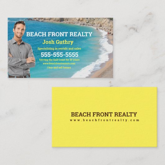 Carte de visite de Beach Realtor (Devant / Derrière)
