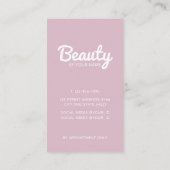 Carte de visite de beauté à visage de fille (Dos)