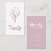Carte de visite de beauté à visage de fille (Devant / Derrière)